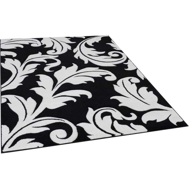 Brady Home Abstract Black/White Area Rug Wayfair
